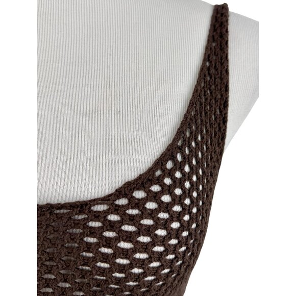 NWT Jaded London Brown Crochet Ultra Crop Top | Rave Coastal Cowgirl Boho Grunge - Picture 4 of 10